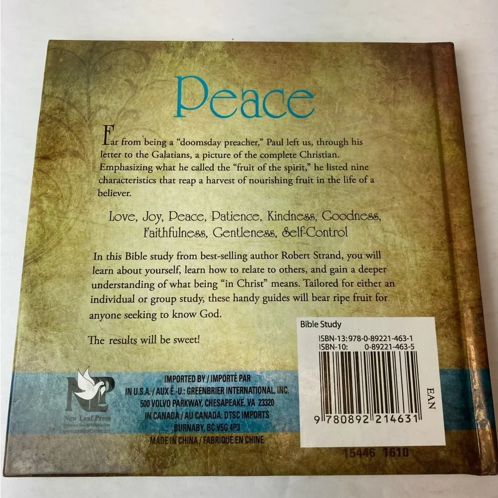 Nine Fruits of the Spirit Devotional Book Peace by Robert Strand Hardcover 1999